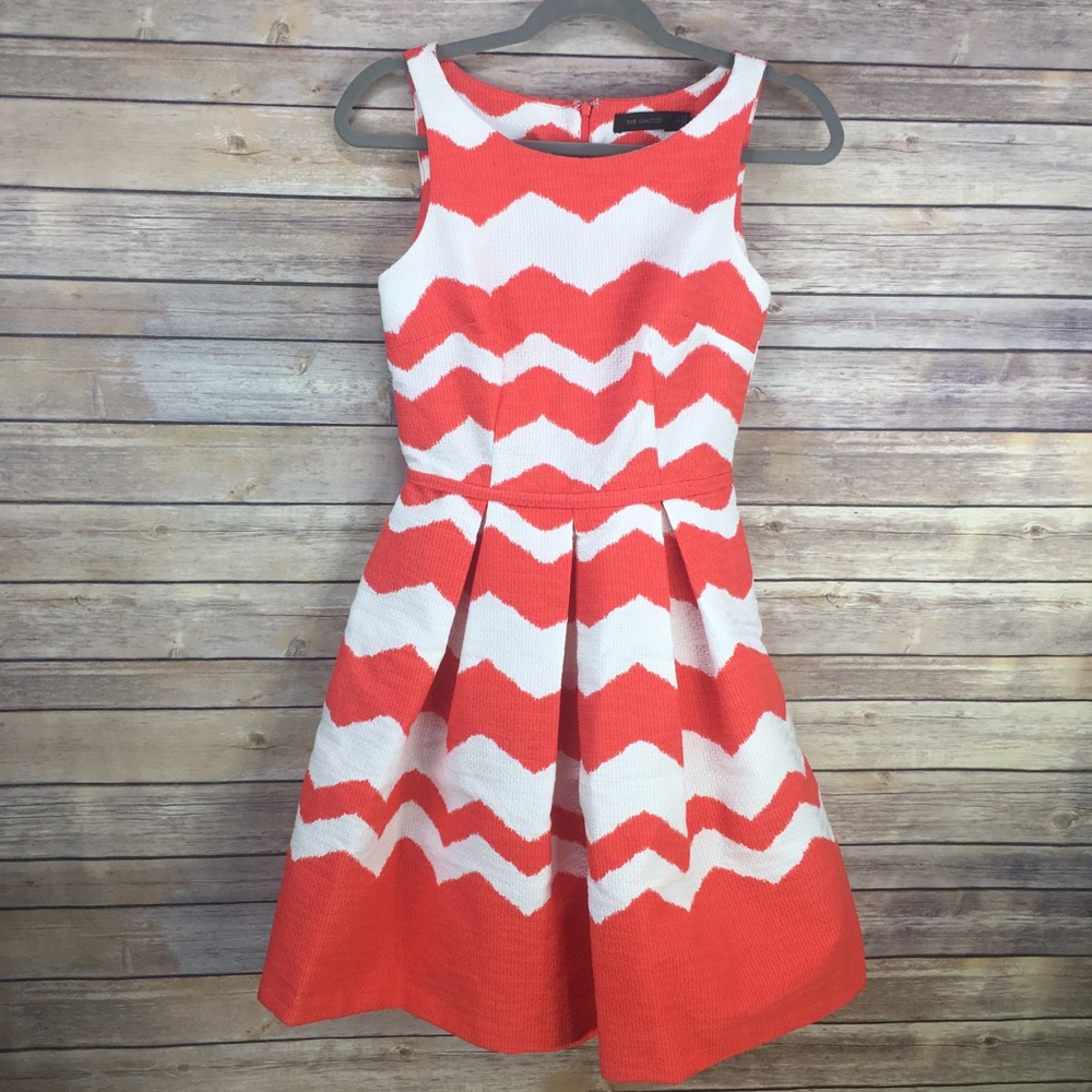The Limited Chevron Orange and White Dress 0
